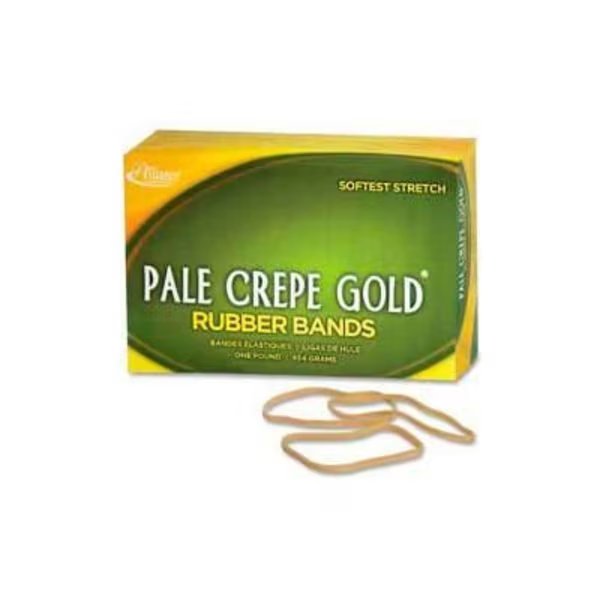 Alliance® Pale Crepe Gold® Rubber Bands, Size # 33, 3-1/2